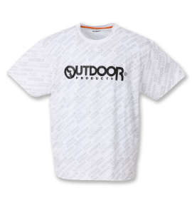 OUTDOOR PRODUCTS DRYメッシュ総柄半袖Tシャツ ホワイト
