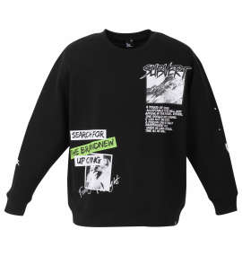 b-one-soul バックドローイングビッグロゴクルーネックスウェット ブラック