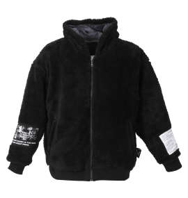 b-one-soul シャギーボアフルジップパーカー ブラック