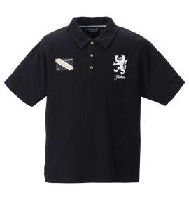 GLADIATE 刺繍ブロックジャガード半袖ポロシャツ ブラック