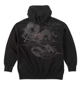 絡繰魂 漆新龍フルジップパーカー ブラック
