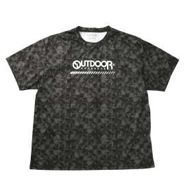 OUTDOOR PRODUCTS DRYメッシュ総柄半袖Tシャツ ブラック