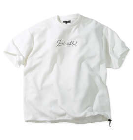 in the attic 膨れジオメジャガード裾ドローコード半袖Tシャツ オフホワイト