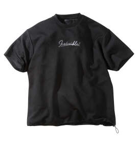 in the attic 膨れジオメジャガード裾ドローコード半袖Tシャツ ブラック