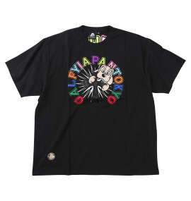 GALFY おしゃぶりワンワンカラフルロゴ半袖Tシャツ ブラック