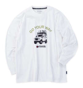 OUTDOOR PRODUCTS 天竺長袖Tシャツ ホワイト