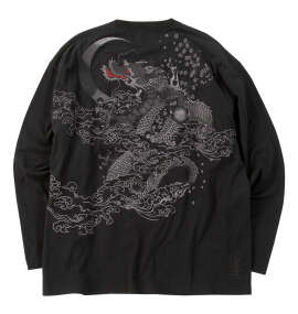 絡繰魂 龍逆鱗長袖Tシャツ ブラック
