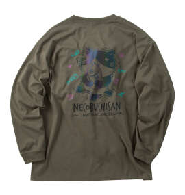 NECOBUCHI-SAN 天竺長袖Tシャツ アースカーキ