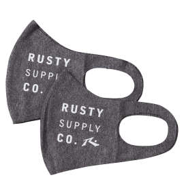 RUSTY 大きめサイズ接触冷感・UVカットマスク(2枚セット) グレー
