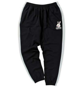 FUSAGIさん 裏起毛裾ゴムスウェットパンツ ブラック×オフホワイト