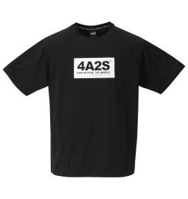 4A2S BOXロゴ半袖Tシャツ ブラック×ホワイト
