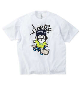 UITTG T/C天竺デニム刺繍ワッペン半袖Tシャツ ホワイト