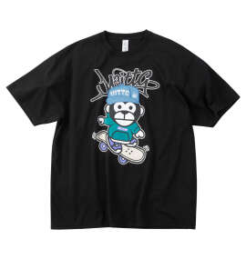 UITTG T/C天竺デニム刺繍ワッペン半袖Tシャツ ブラック