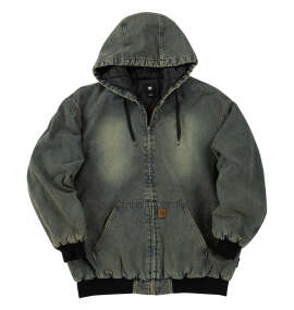 DCSHOES 26PADDED HOODジャケット ライトインディゴデニムブラウンティント