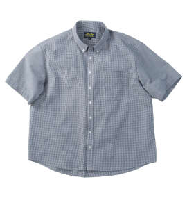 Mc.S.P 吸汗速乾TCシアサッカーギンガムチェックB.D半袖シャツ ネイビー