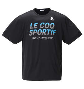 LE COQ SPORTIF ドライピンメッシュ半袖Tシャツ ブラック