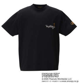 FLAGSTAFF×PEANUTS スヌーピーコラボ半袖Tシャツ ブラック