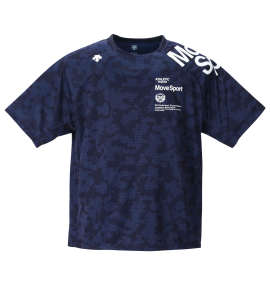 DESCENTE ジャガードグラフィック半袖Tシャツ ネイビー