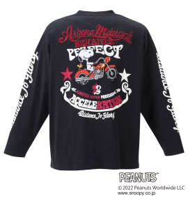 FLAGSTAFF×PEANUTS スヌーピーコラボ長袖Tシャツ ブラック
