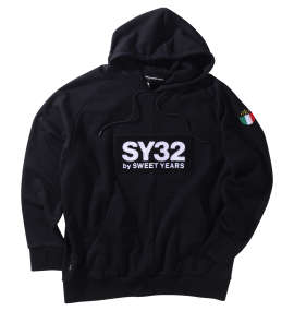 SY32 by SWEET YEARS サガラワッペンボックスロゴプルパーカー ブラック