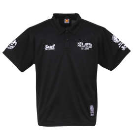 SOUL SPORTS×新日本プロレス ドライメッシュ半袖B.Dポロシャツ ブラック