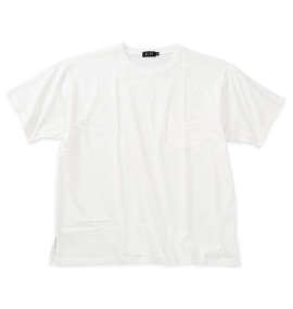 EL.FO 無地ポケット付タフ衿クルーネック半袖Tシャツ ホワイト