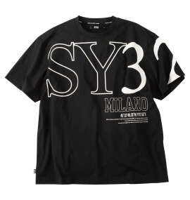 SY32 by SWEET YEARS ビッグロゴ半袖Tシャツ ブラック