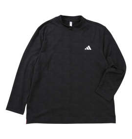 adidas golf CLIMACOOL TWISTKNITジャガードモックネック長袖シャツ ブラック