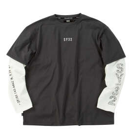 SY32 by SWEET YEARS フェイクレイヤード長袖Tシャツ チャコールグレー