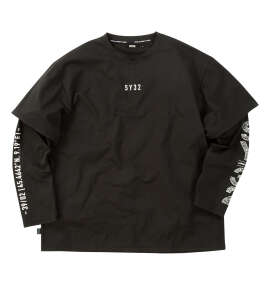 SY32 by SWEET YEARS フェイクレイヤード長袖Tシャツ ブラック