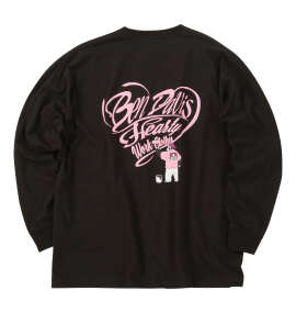 BEN DAVIS ハートスクリプトロゴ長袖Tシャツ ブラック