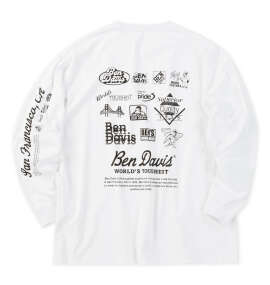 BEN DAVIS グラフィック長袖Tシャツ ホワイト