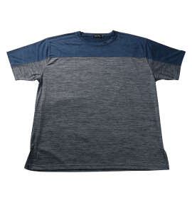 EL.FO DRYクルーネック切替半袖Tシャツ ネイビー×チャコール