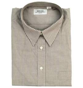  レギュラーカラー カラーシャツ ブラウン