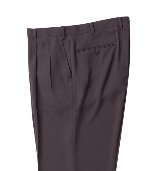  ウエストストレッチツータックパンツ グレー