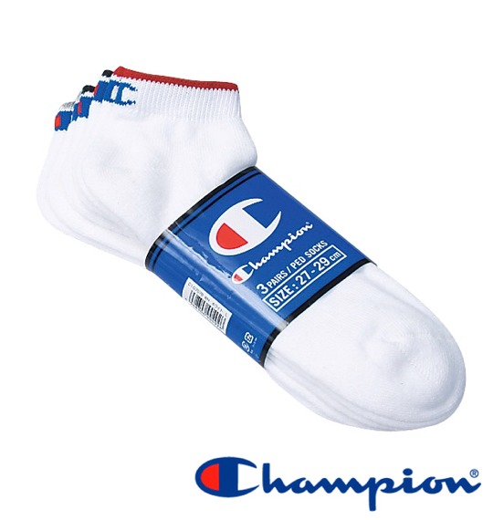 CHAMPION 3Pスニーカーソックス ホワイト