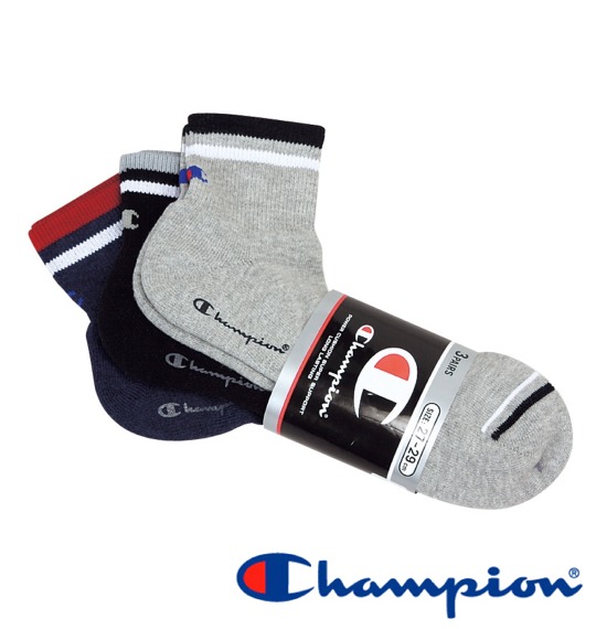 Champion 3Pクォーターレングスハーフパイルソックス 3色ミックス