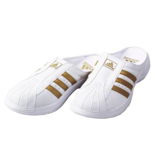 adidas クロッグ ホワイト×ゴールド