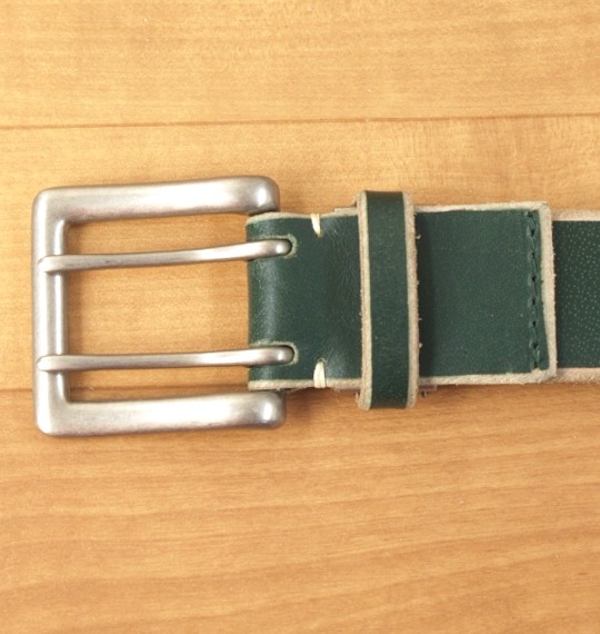  ステッチ入りWピンベルト グリーン