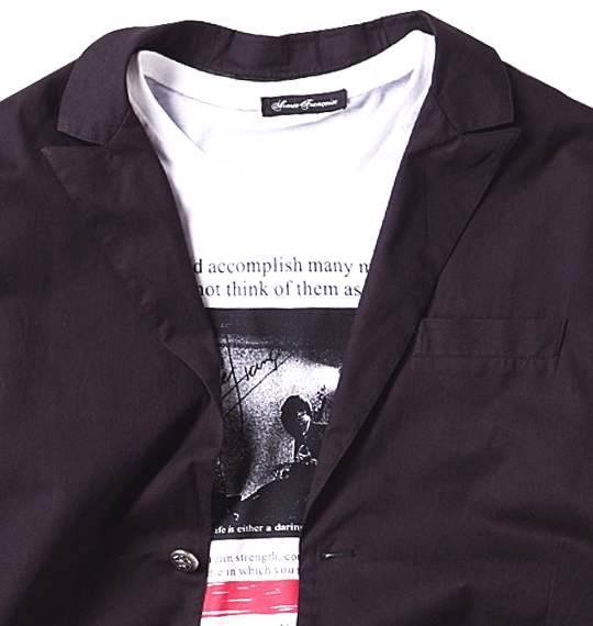 Armee Francaise テーラードジャケット+Tシャツ ブラック×ホワイト