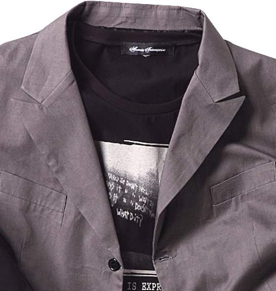 Armee Francaise ベスト+七分袖Tシャツ グレー×ブラック