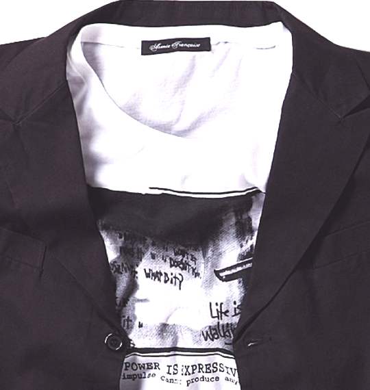 Armee Francaise ベスト+七分袖Tシャツ ブラック×ホワイト