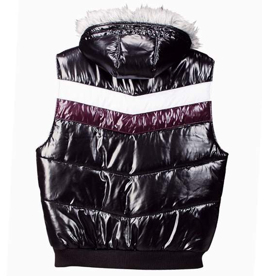 WILD LIFE シレ加工中綿ベスト ブラック