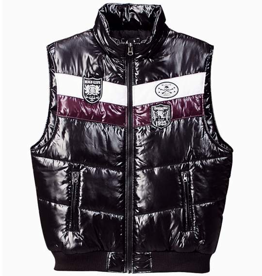 WILD LIFE シレ加工中綿ベスト ブラック