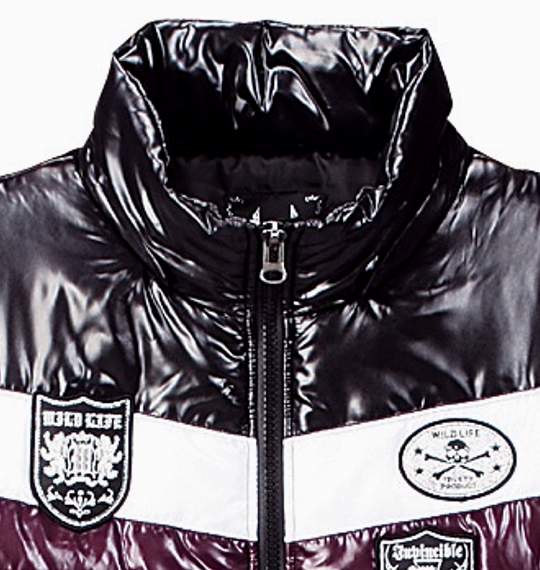 WILD LIFE シレ加工中綿ベスト ブラック