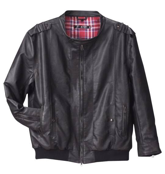 Pincponc フード付PUライダースジャケット ブラック