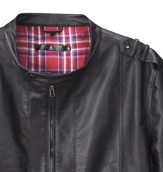 Pincponc フード付PUライダースジャケット ブラック