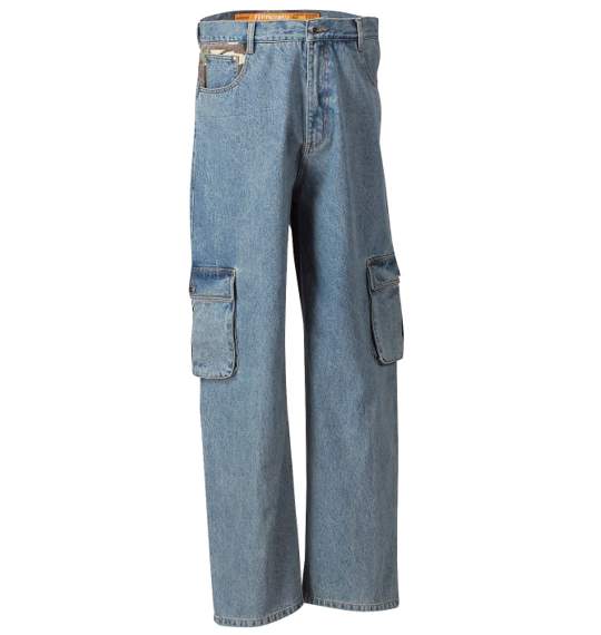 FREAKY デニムカーゴパンツ ブリーチ