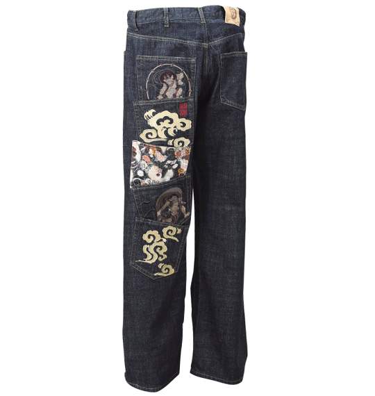 絡繰魂 デニムパンツ ネイビー