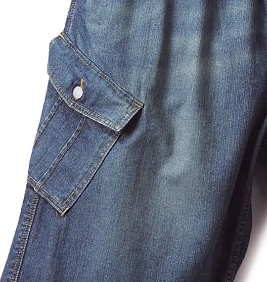 OSHKOSH デニムイージーカーゴハーフパンツ ネイビー